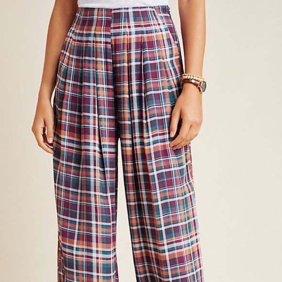 Multicolor Plaid Kachel Wide-Leg Pants (NWT) - Picture 3 of 4